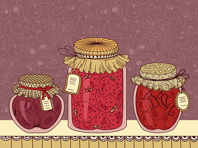 My lovely jam berry cherry dessert food fruits homemade jam jam jar jar plum