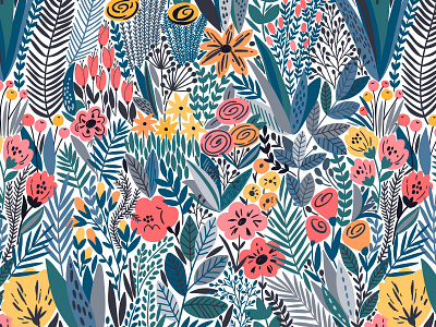 Flowering seamless pattern