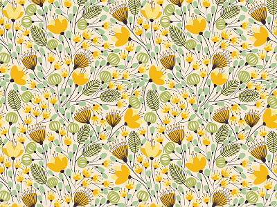 Flowers blossom floral flower ornament pattern seamless spring summer texture wallpaper yellow