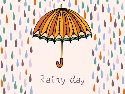 Rainy day colorful day rain umbrella