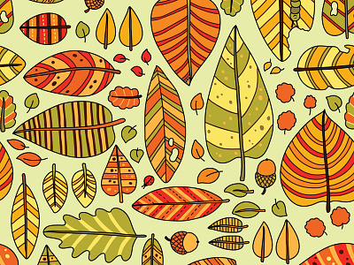 Autumn autumn fall leaves pattern seamless