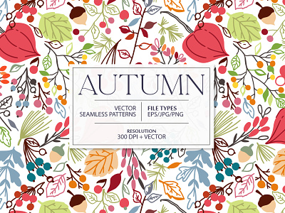 Autumn is coming autumn design fall floral flower illustration leaf leaves pattern seamless vector
