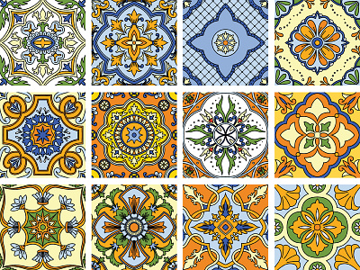 Tile in Mexican style ceramic mexican pattern seamless tile