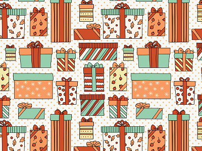 Christmas Gift Boxes box christmas gift new year pattern seamless xmas