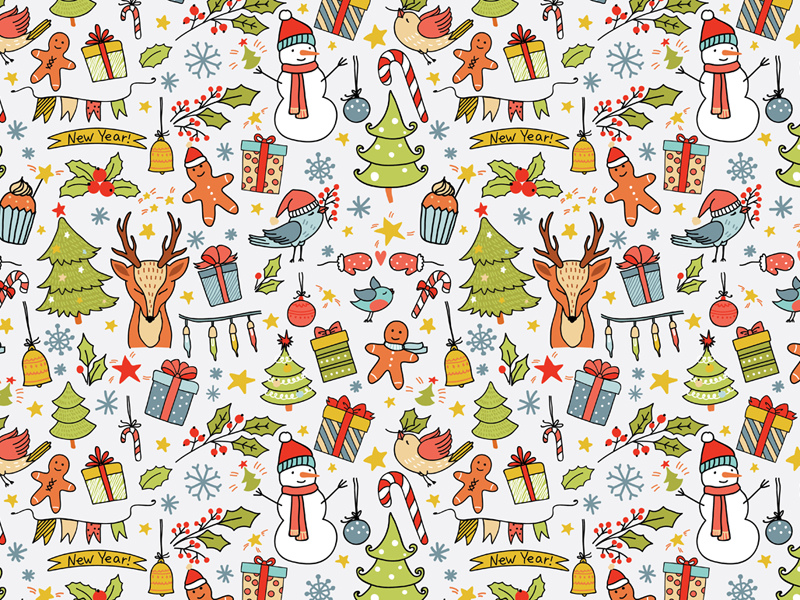 Christmas pattern by Maria Galybina on Dribbble