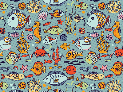 Fish pattern fish pattern sea sealife seamless underwater