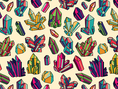 Crystals pattern crystal gem pattern seamless