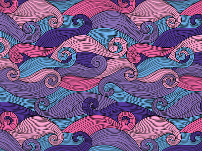 Waves pattern background colorful illustration pattern sea seamless textile vector wave