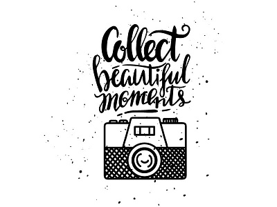 Collect beautiful moments camera design digital doodle icon lettering logo overlay photo photographer vector vintage