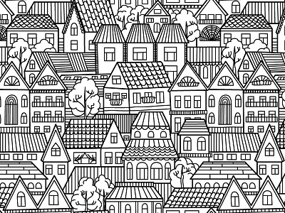 Houses pattern city home house pattern seamless