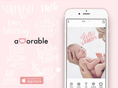 Baby lettering adorable app baby calligraphy kids lettering overlays