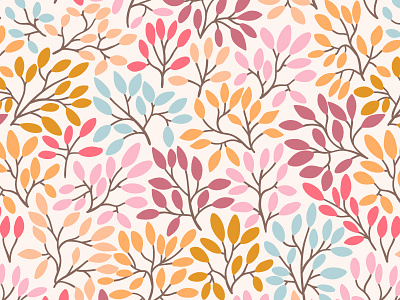Twigs seamless pattern branch flower leaf leaves nature pattern seamless twig