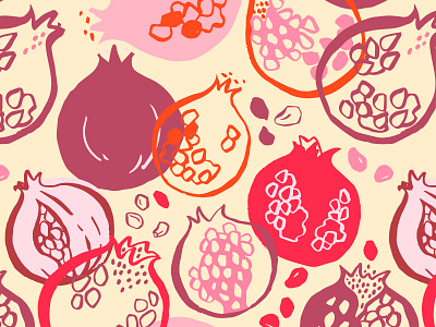 Pomegranate pattern fruit pattern pomegranate seamless