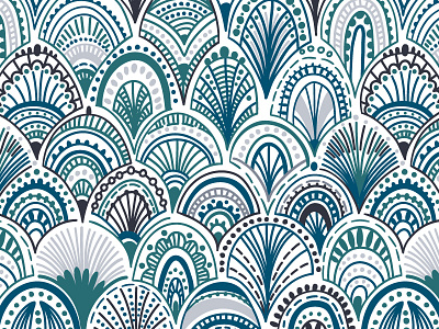 Abstract seamless pattern abstract blue mermaid pattern seamless shell