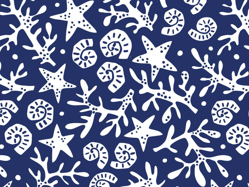 Sea seamless pattern undersea world undersea blue coral starfish star shell pattern seamless sea