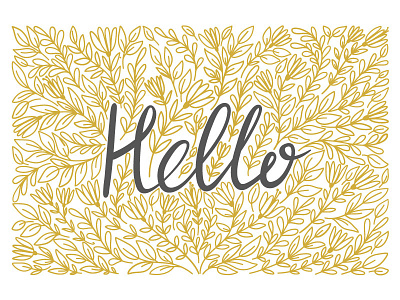 Hello! flower font hello lettering phrase