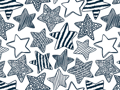 If you want to have a star hand drawn illustration pattern seamless sky star vector