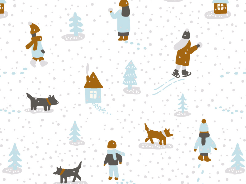 Winter illustration vector people christmas xmas snaw pattern seamless winter