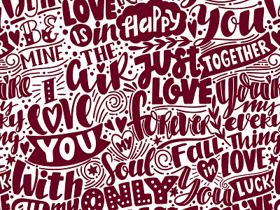 Love Lettering pattern calligraphy lettering love pattern romantic seamless valentine wedding