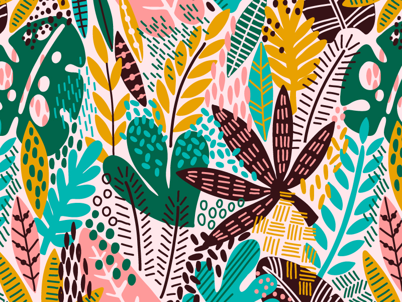 Rainforest pattern by Maria Galybina on Dribbble