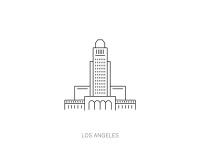 City Hall - Los Angeles city hall illustration line los angeles minimal minimalism stroke thin