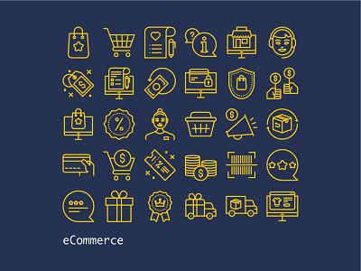 eCommerce Icons graphic design icon design icon set iconography icons illustration illustrator line icons