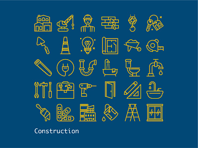 Construction construction graphic design icon design icon set iconography icons illustration illustrator line icons
