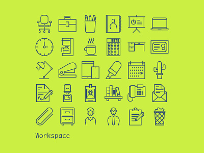 Workspace branding graphic design icon design icon set iconography icons illustration illustrator line icons ui