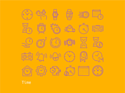 Time clock clocks graphic design icon design icon set iconography icons illustration illustrator line icons time