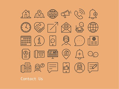 Contact Us contact contact us graphic design house icon design icon set iconography icons illustration illustrator line icons location support