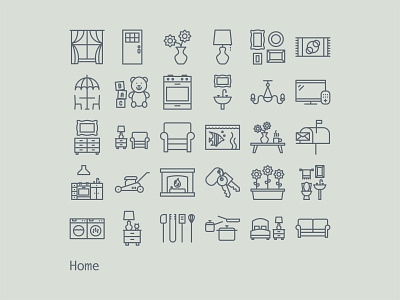 Home Line Icons design graphic design icon design icon set iconography icons illustration illustrator line icons