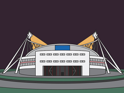 The Reebok Stadium arena bolton wanderers bwfc championship football illustration illustrator premier league soccer stadium vector