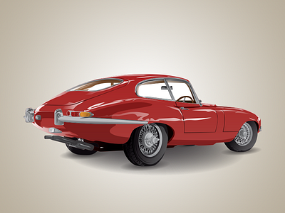 Jaguar E-Type Series 1 classic car england gradient illustration illustrator vector