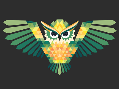 Polygonal Owl animal flat flatdesign geometric illustration owl polygonal vector