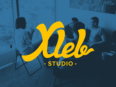 Xleb studio logo calligraphy hand writing lettering logo script typography