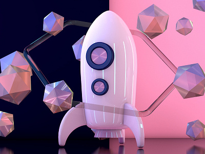 Rocket 3d animation 3d art 3d artist 3d illustration 3dmodel cinema 4d composition render