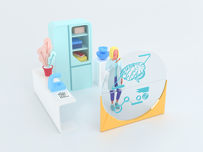 Healthcare series: Neurologist 3D 3d care clinic diagnostic doctor health hospital illustration medical medicine render science