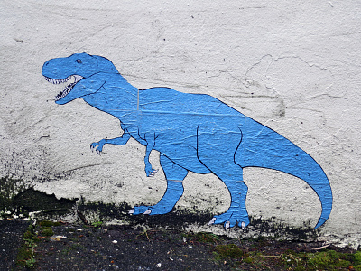 T-rex Street Art outdoors paper street art t rex trex wheatpaste