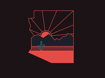 Arizona Nights abe schmidt arizona az cactus desert design illustratio lines phoenix shirt sunset tshirt