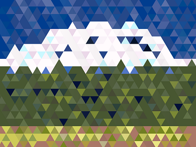 Mount Rainier with a bunch of triangles