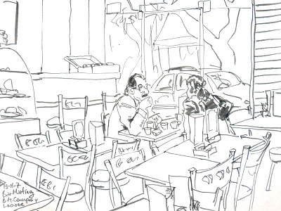 At Café Martínez bar buenos aires cafe drawing illustration sketchbook urban sketching