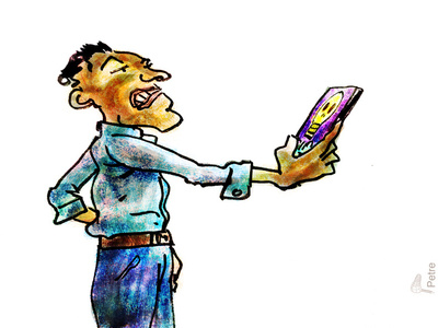 To bit or not to bit cartoon humor digital color marker illustration drawing