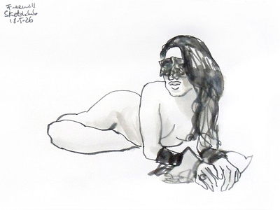 At Freewill Sketchclub Jam art drawing marker masked model nudeart pentel brush