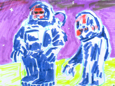 Untitled from the sketchbooks ‘13 art astronaut dog drawing illustration marker sketchbook space