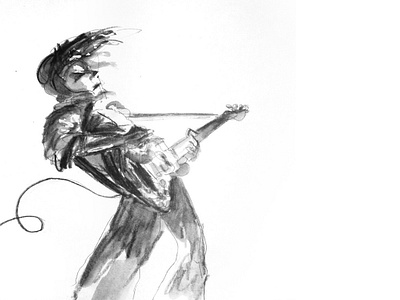 Sketch for Evil Romance drawing guitarist illustration musician