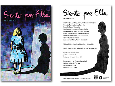 “Siento por ella” (I Feel for her) art design digital art digital color drawing illustration theater design