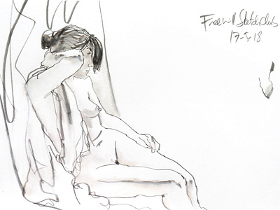 Gaby at Freewill Sketchclub art drawing illustration marker nudeart pentel brush