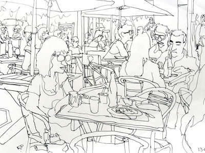 Untitled drawing illustration marker people urban sketching