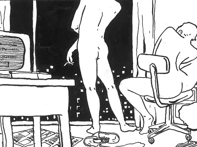 Nocturnal drawing erotica eroticart illustration ink nudeart