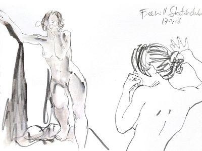 At Freewill Sketchclub Jam art drawing illustration marker nudeart pentel brush